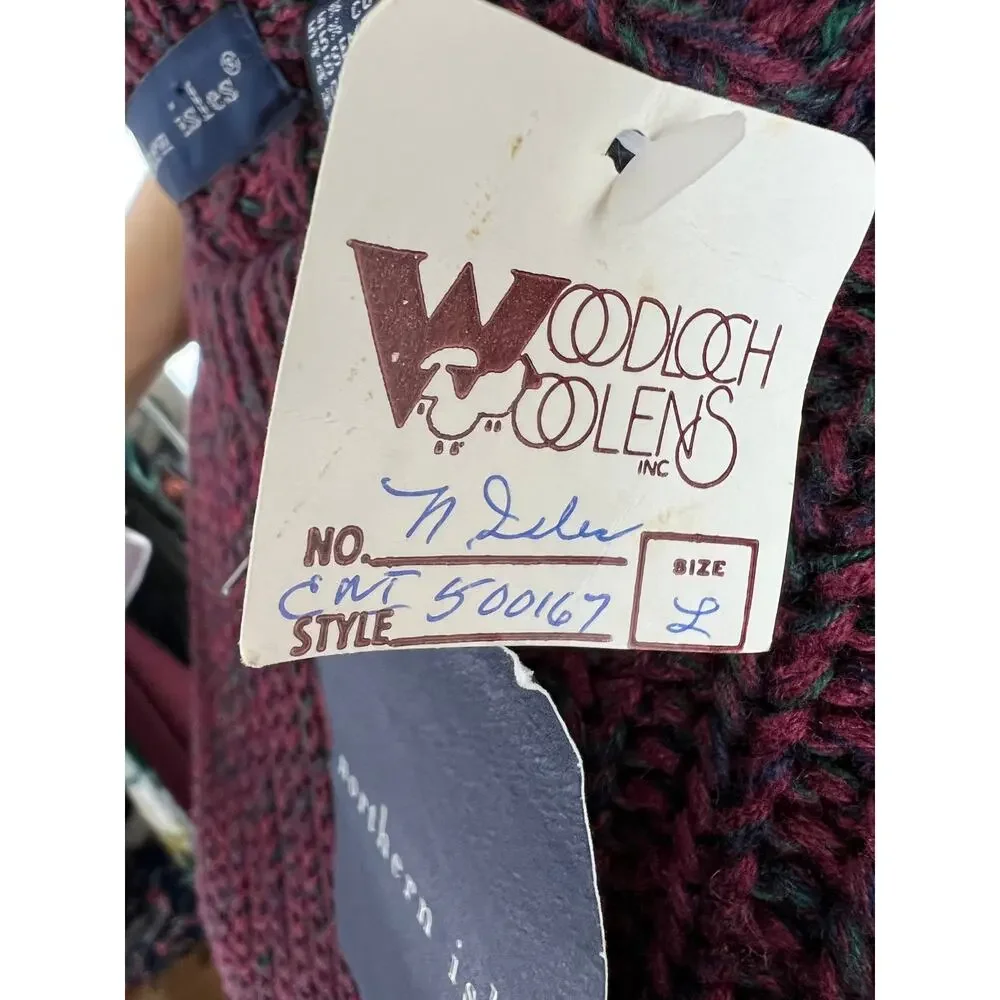 NEW Northern Isles Burgundy Long Sleeve Crewneck Heavy Knit Sweater Size L Large
